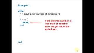 Break and Continue Statements in Matlab