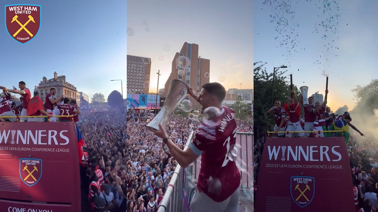 West Ham fans ecstatic as squad hosts victory parade to celebrate Europa  Conference League win, UK News