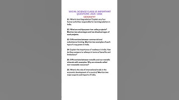 sst class 10 important questions 2025 #cbseclass10