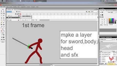 Adobe flash tutorial: HOW TO ANIMATE STICKMAN WITH SWORD