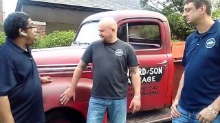 ChaCha with the owners of the original Sanford and Son truck. Blue Line Classics