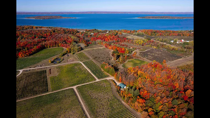 Drone shows breathtaking peak fall color in Northern Michigan