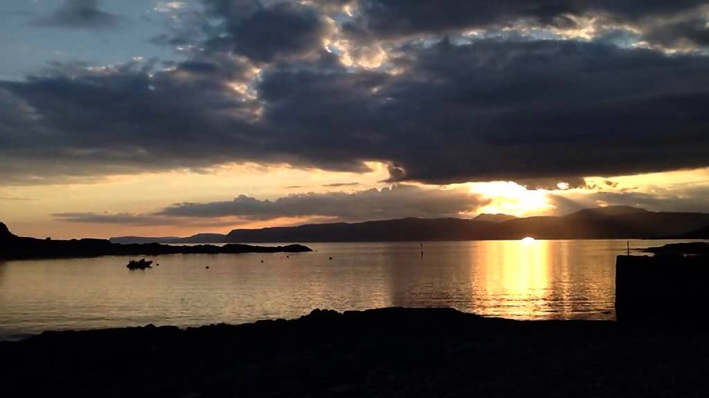 Ellenabeich quayside sunset time lapse