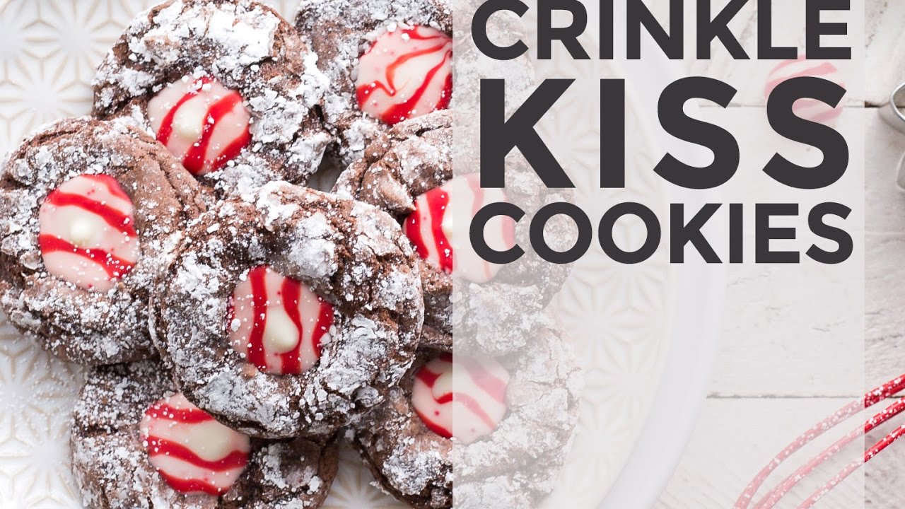 Peppermint Kiss Crinkle Cookies