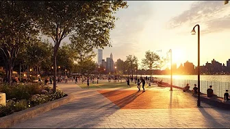 Sunset Walk from Tribeca to Hudson River Park: NYC's Scenic Evening Stroll