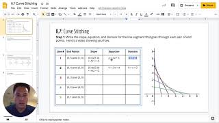 Math 1 - Lesson 8.7 - Curve Stitching Step 2