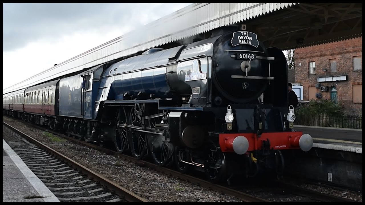 Tornado's final sprint in Blue - 60163 hauls the 'Devon Belle' - 25/08/14