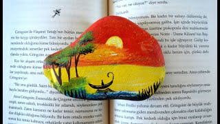 Taş boyama / Akrilik boya / Akrilik manzara / Silüet