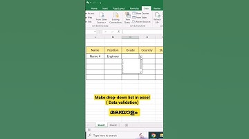 Making drop down list in Excel (Data validation)#malayalam #msoffice #excel #formula