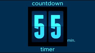55 min countdown timer / electric blue design • flip timer • no music • only bell / productivity