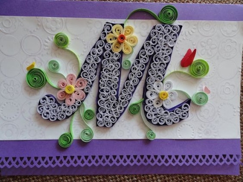 Types of Letter 'M' QUILLING .. - YouTube