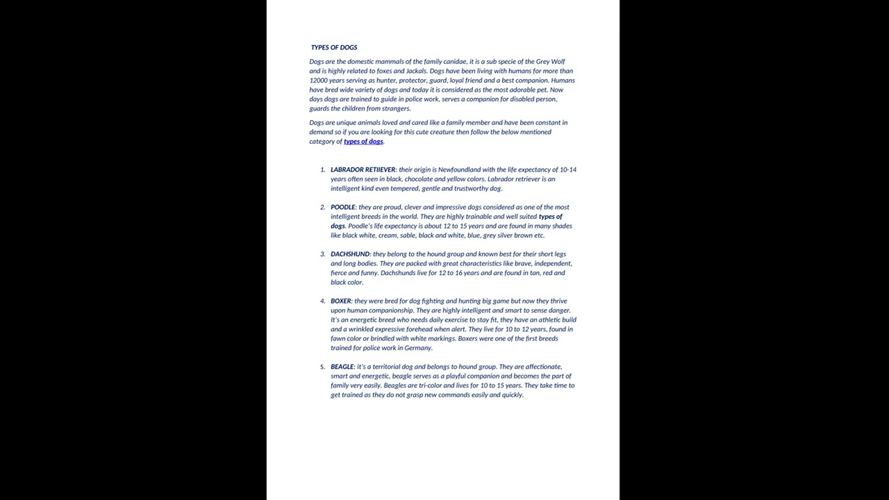 TYPES OF DOGS - YouTube