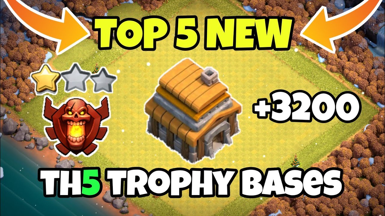 Top 5 New Th5 Trophy Pushing Bases | Th5 Only 1 Star Pushing bases 2021 | Clash Of Clans.