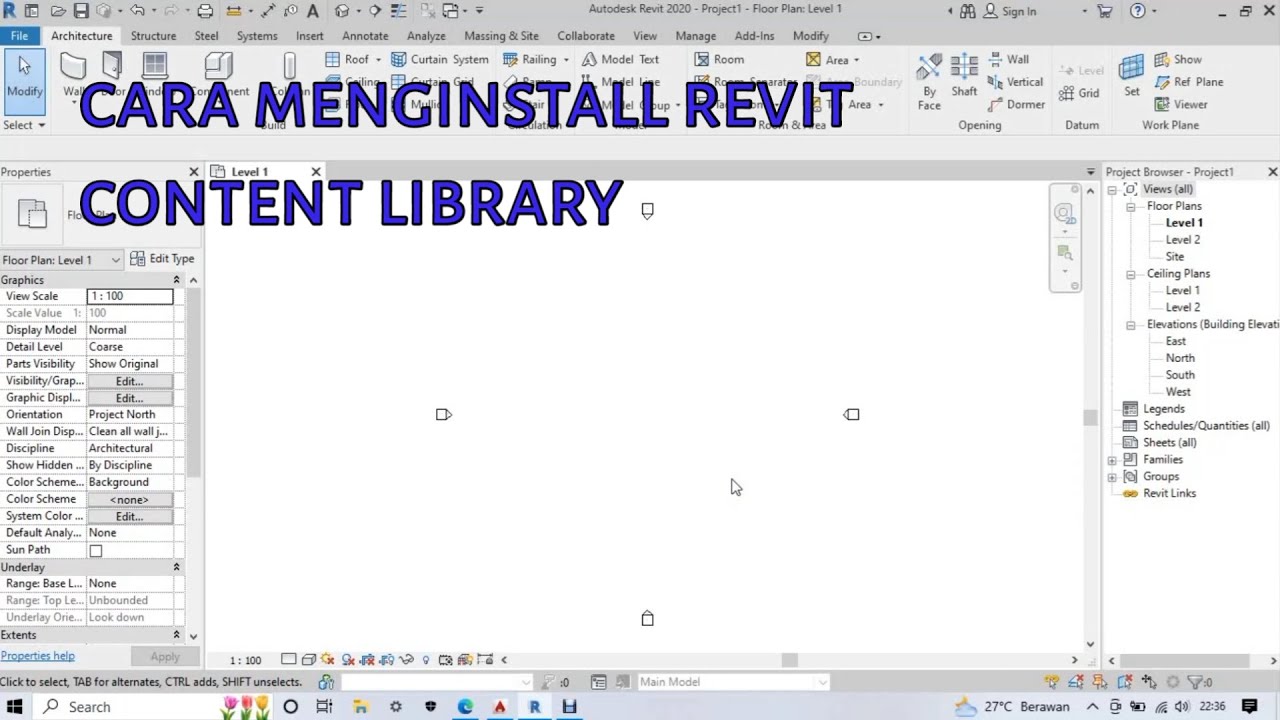Cara download & install revit content library - YouTube