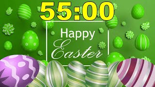 55 Minute 🐰 Happy Easter 🥚 Countdown Timer - Spinning Easter Eggs - Fun Music Alarm! Net Worth
