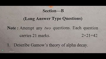 2020 Nuclear Physics Bundelkhand University previous yearpaper M.Sc.Physics 3rd semester Nil to hill