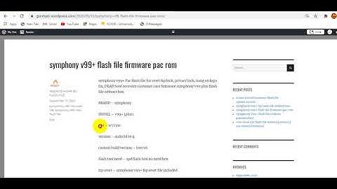 symphony v99+ flash file firmware pac rom