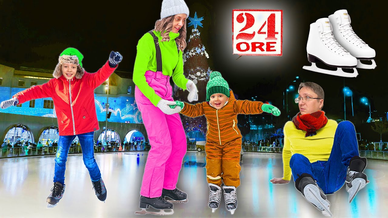⏰ 24 de ORE pe Patine 🤕 Mami s-a ACCIDENTAT la PATINOAR ⛸️ PRIMA dată pe PATINE 😱