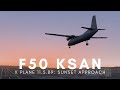 X Plane 11.50.B9: Carenado Fokker 50 KSAN Sunset Approach