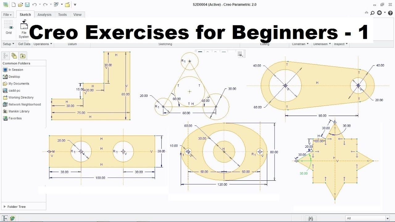 Creo Practice Exercises for Beginners 
