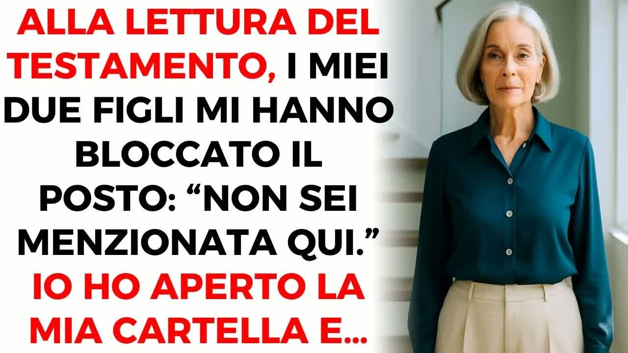 Mio figlio mi ha aspettato davanti al notaio e, davanti a tutti, ha detto: "Questo è solo per la famiglia, mamma." Avevano già deciso tutto, senza di me, come sempre. Ero lì solo perché avevo...