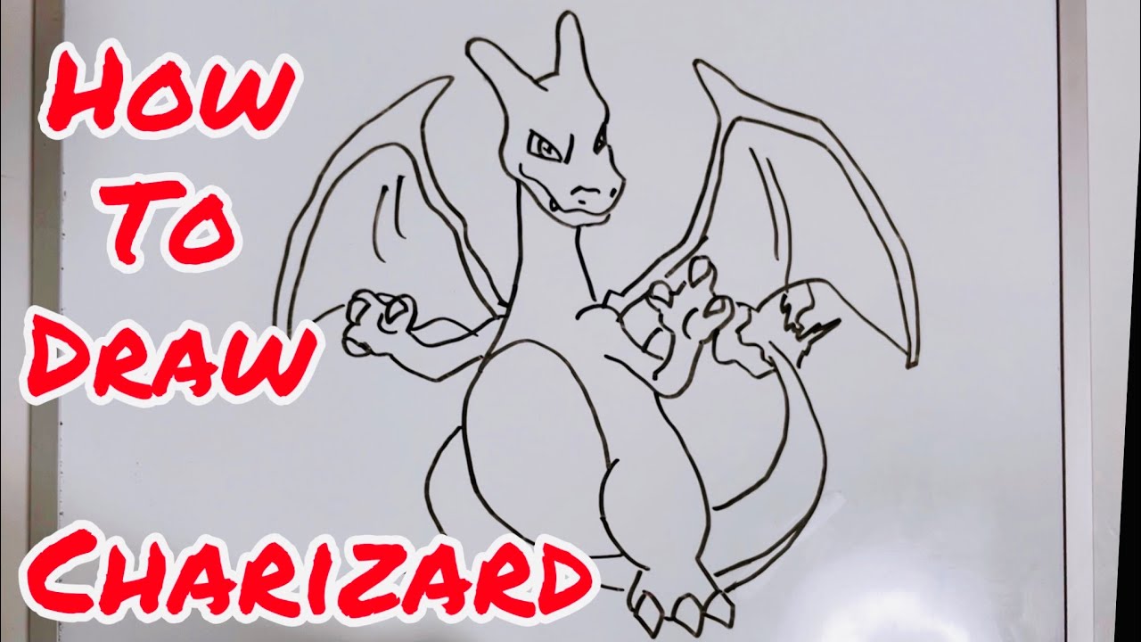 Easy How To Draw Charizard Pokemon 簡単 リザードンの描き方 ポケモン Youtube