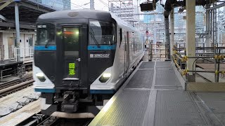 E257系 NC-33編成 NA-01編成 臨時特急踊り子8号東京行が東京駅8番線に入線するシーン
