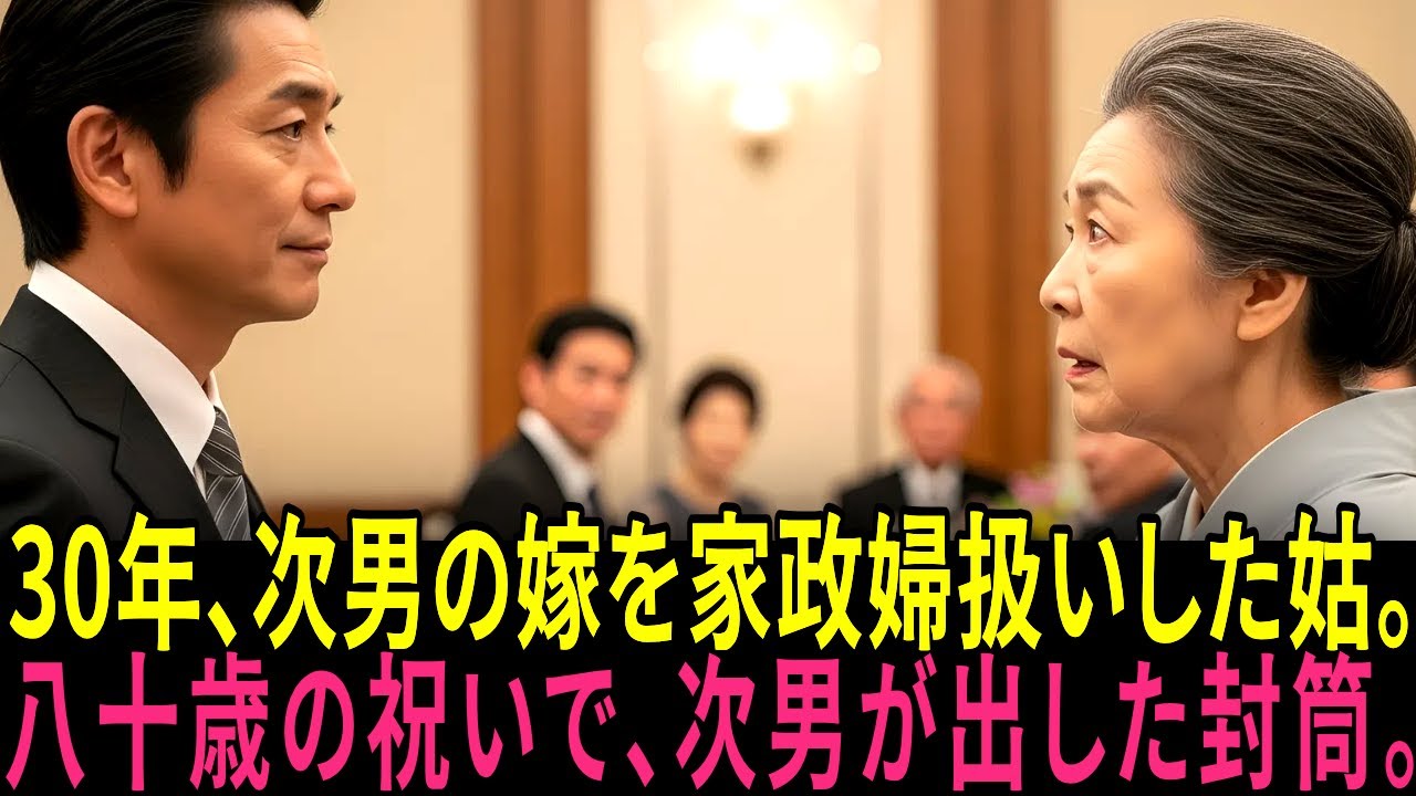 30年次男の嫁を家政婦扱いした姑八十歳の祝いで次男が出した封筒