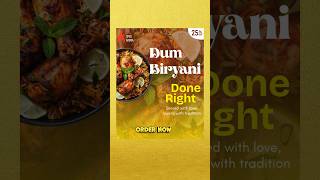 Poster Design for Restaurant Biryani 🥰 #posterdesign #poster #canvadesign #shorts