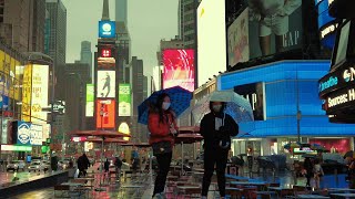 Walking NYC : Rainy Friday Night from Times Square to Greenwich Village (May 28, 2021)