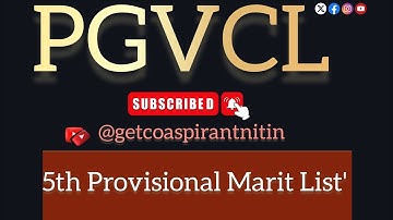 | Pgvcl Ma 5th Provisional Marit List