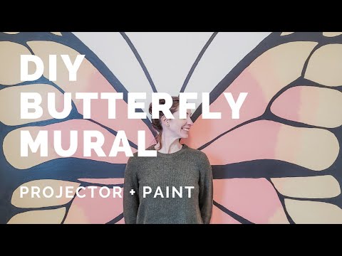 कैसे एक तितली दीवार भित्ति पेंट करने के लिए - DIY नर्सरी या बेडरूम उच्चारण दीवार