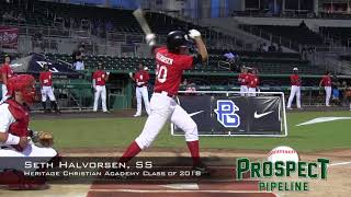 Seth Halvorsen prospect video, SS, Heritage Christian Academy Class of 2018