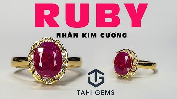 Tahi 5803 Trang sức nhẫn kim cương nữ với đá chủ Ruby | TahiGems - Tahi Phạm
