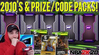 DECADE 2010's \& PRIZE PACKS PACK OPENING! 2 *INSANE* GALAXY OPAL PULLS! (NBA 2K20 MYTEAM)