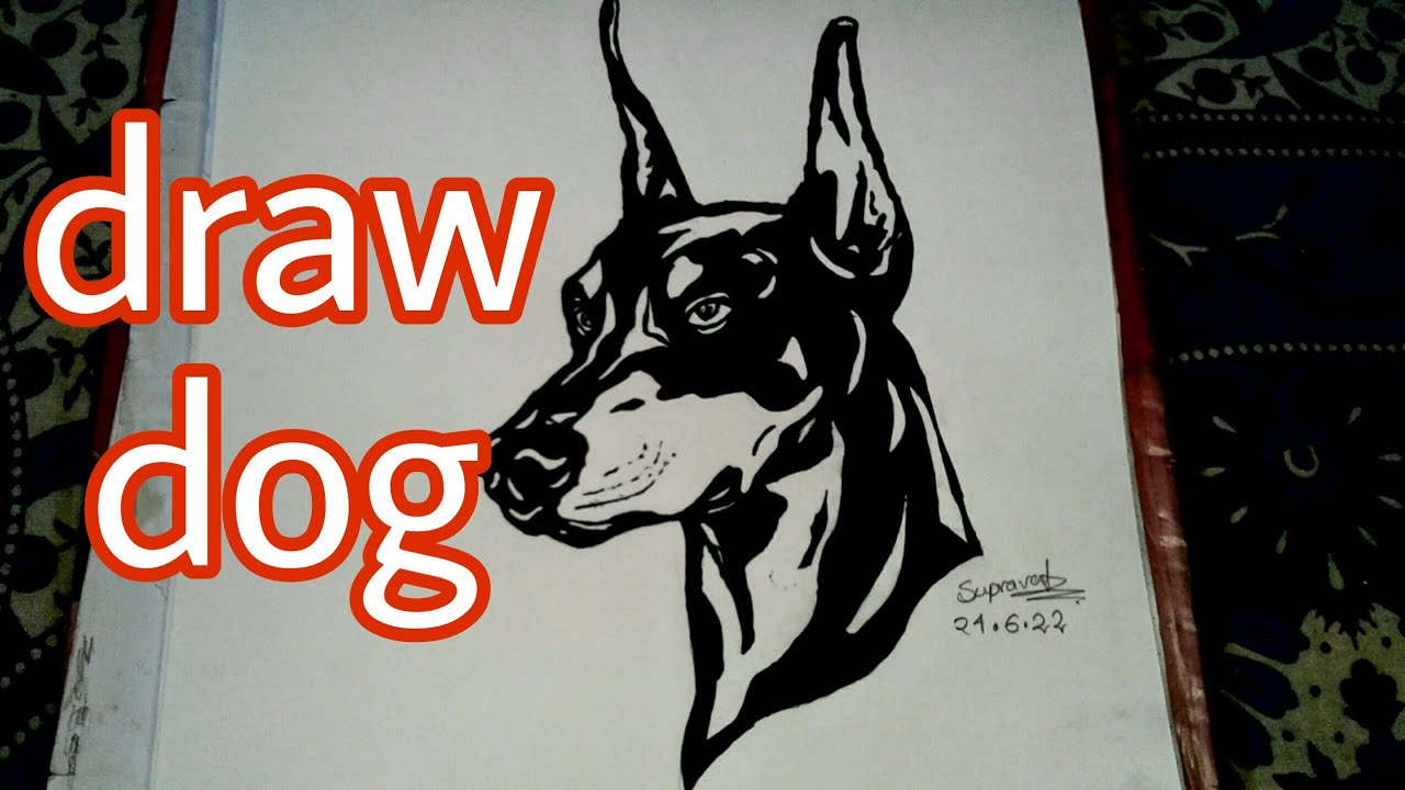 Black & White Dog Sketch 