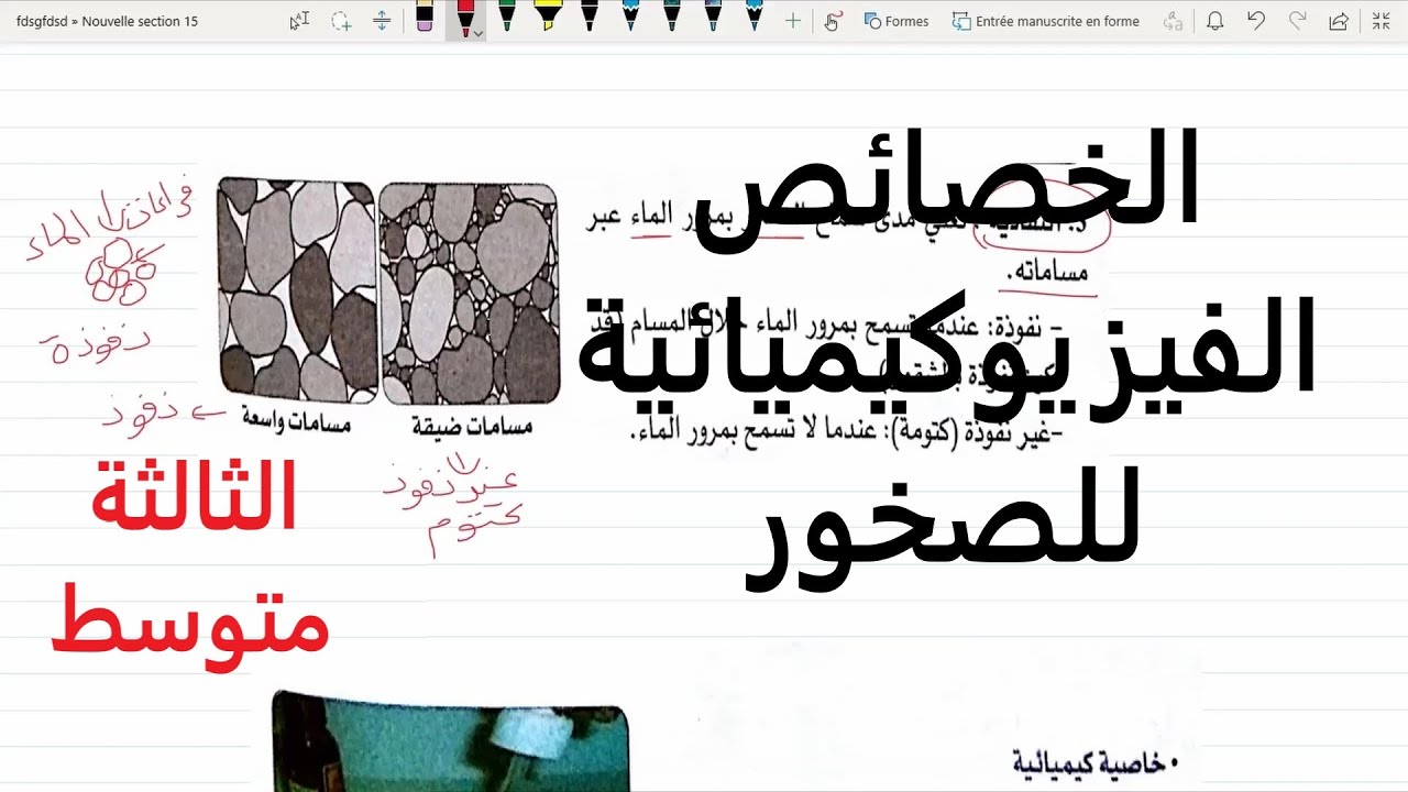 الخصائص الفيزيوكيميائية للصخور علوم طبيعية السنة الثالثة متوسط
