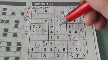 🌻(#8440) Friday.  Two Stars Sudoku puzzle. Bonus Extra edition. 04-26-2024 Extra part 1 of 2