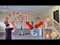 IMPOSSIBLE INDOOR MINI BASKETBALL TRICK SHOT CHALLENGE!!