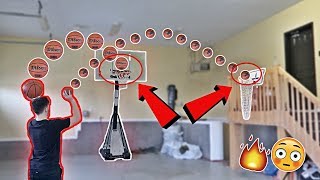 IMPOSSIBLE INDOOR MINI BASKETBALL TRICK SHOT CHALLENGE!!