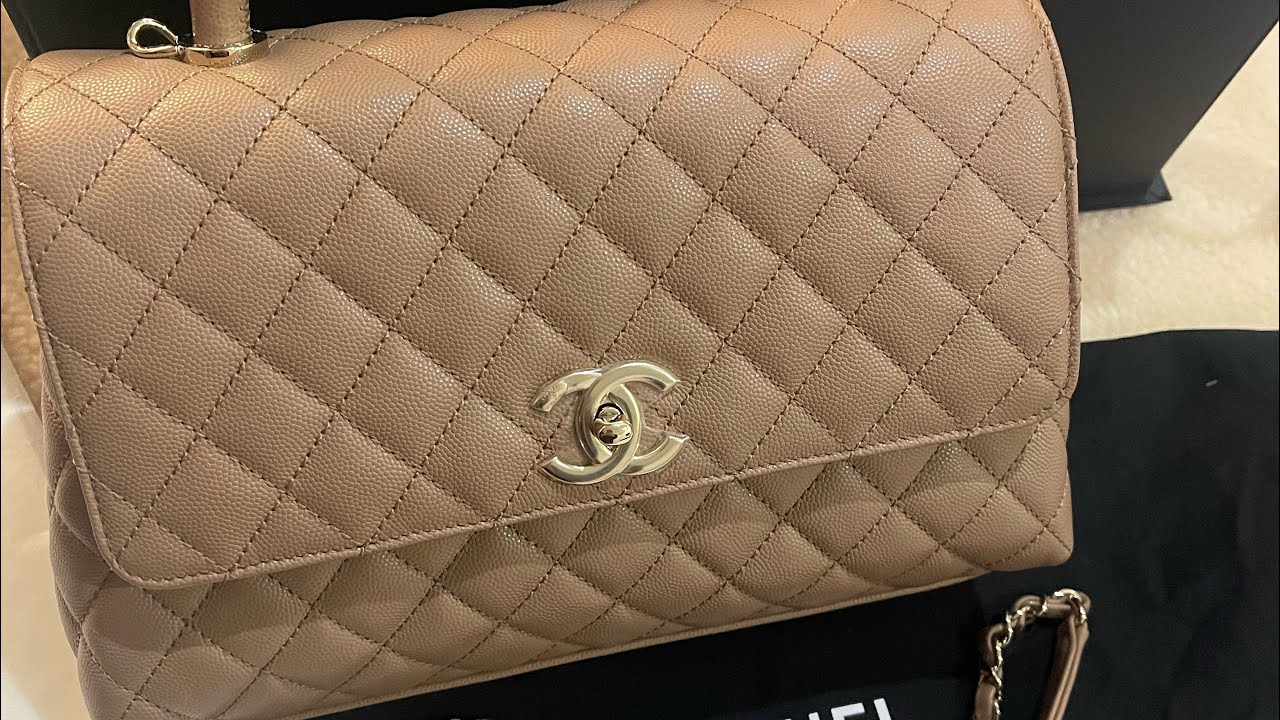 Chanel coco handle dark beige review