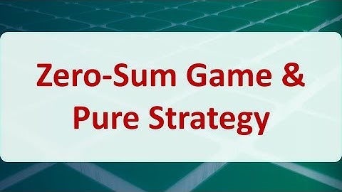 Operations Research 12A: Zero-Sum Game & Pure Strategy