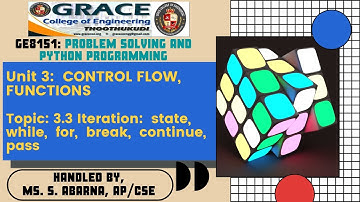 GRACE COE-CSE-GE8151-PSPP-Unit III-Topic 3.3- Iteration: state,while,for,break,continue,pass