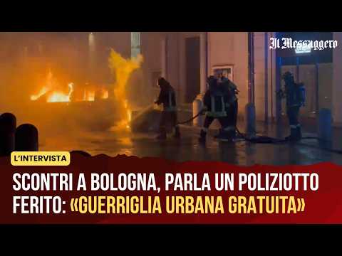 Video Scontri a Bologna, poliziotto ferito: «Guerriglia urbana gratuita»