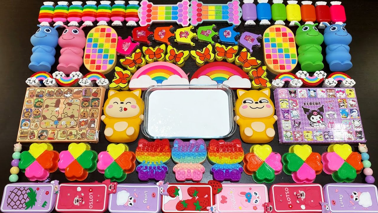 MIXING SLIME WITH CLAY VS MAKEUP VS GLITTER ! Mixing Random Things Into GLOSSY Slime 