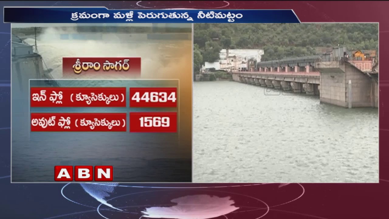 Water Level Increase in Srisailam Project Due To Heavy Rains | ABN ...