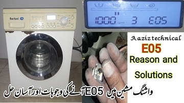 Washing machine error code E05 reason and easy solutions. Berloni washing machine.