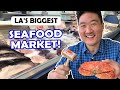 Eating at the BIGGEST SEAFOOD MARKET in LA (Live Crabs, Oysters, Lobsters!)