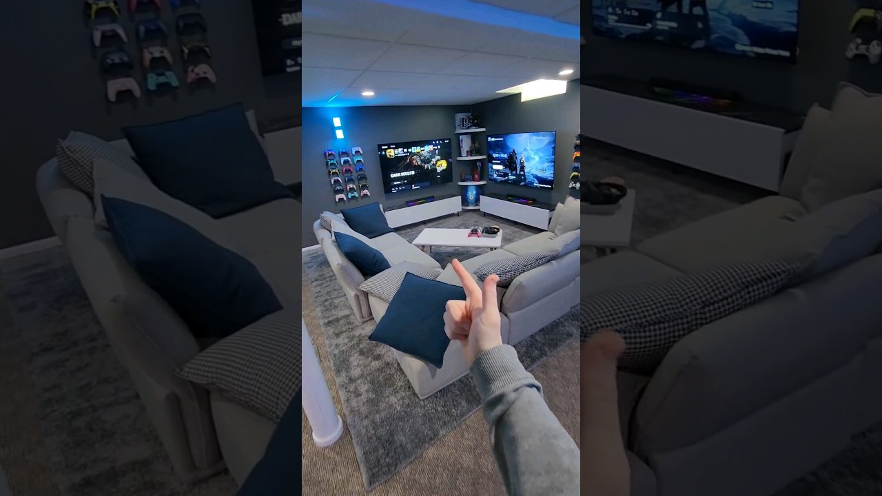 ⁣What do you like MOST about our GAMING SETUP? 😎🎮 #gamer #setup #PS5 (Mount-IT TV Mount)