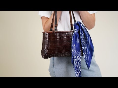 How to tie a silk scarf / bandana around a  handbag / tote